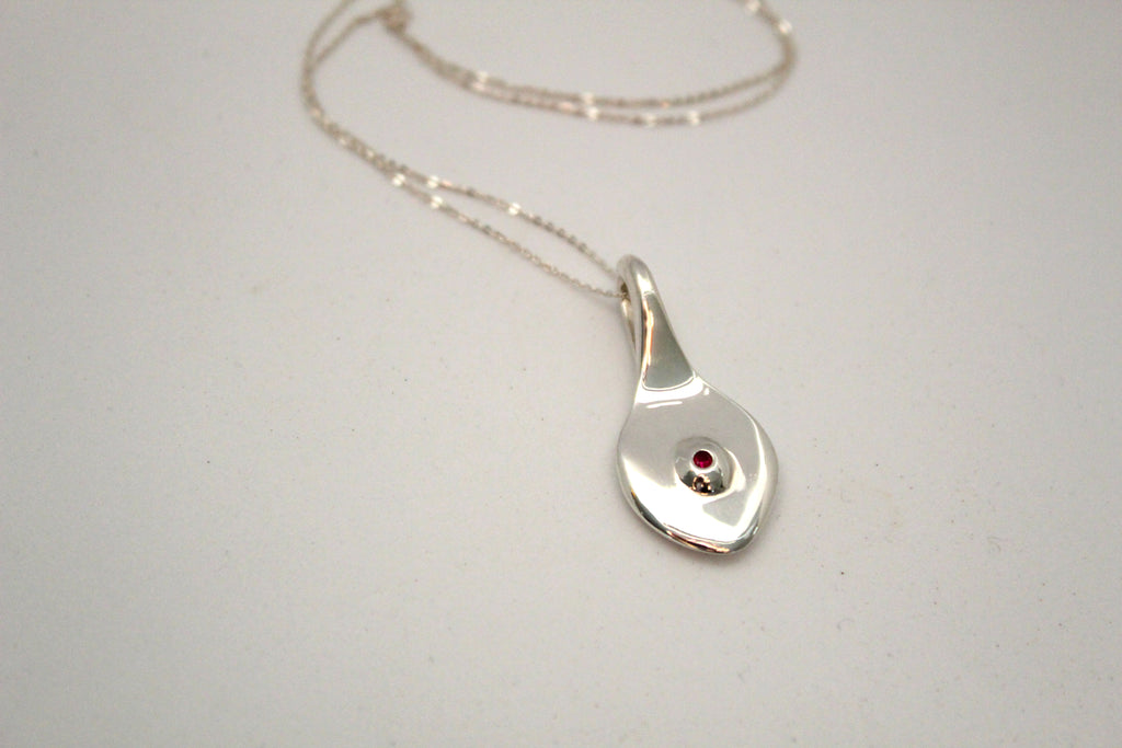 Ruby Silver Pendant